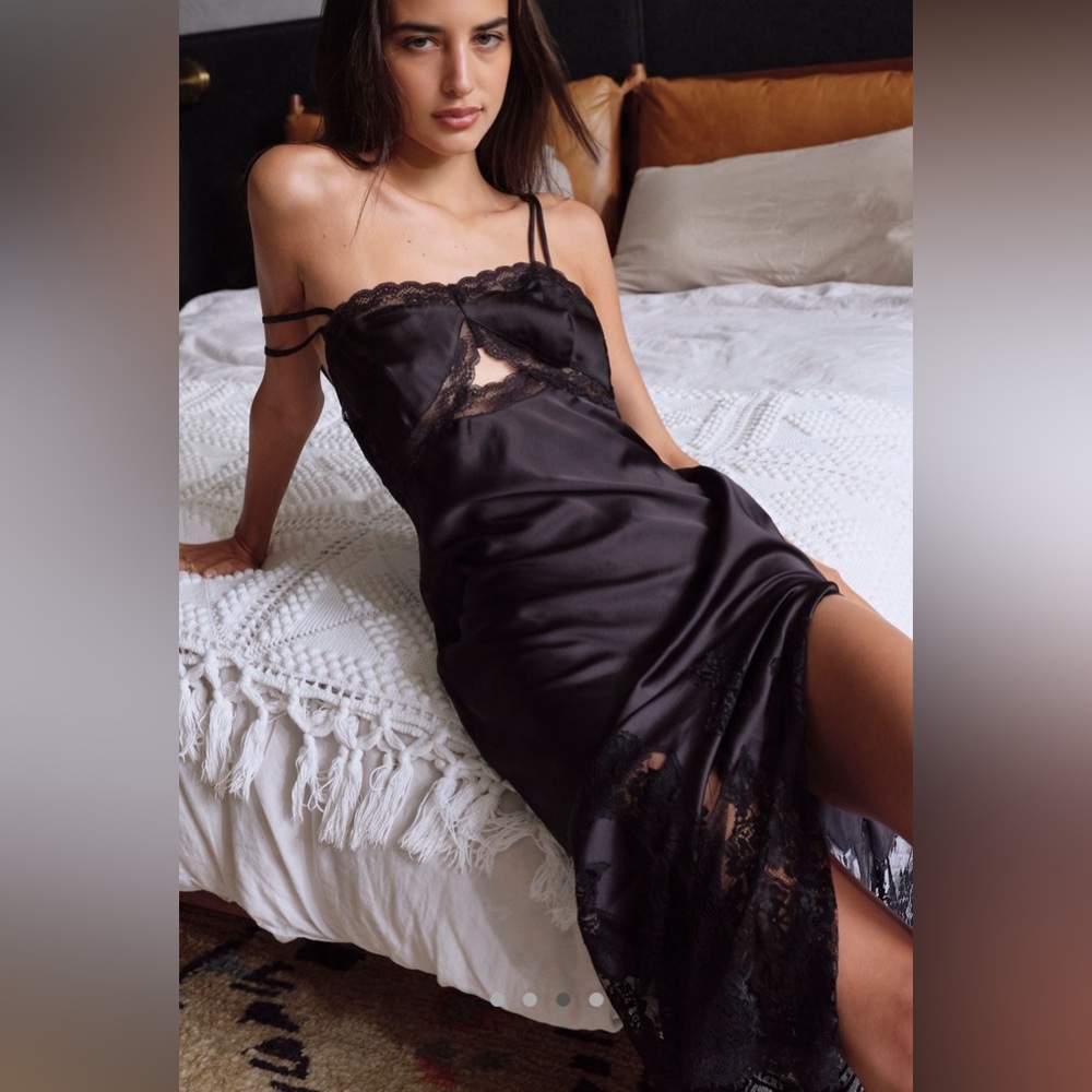 Night Out Mood Midi Slip Black XS Free People